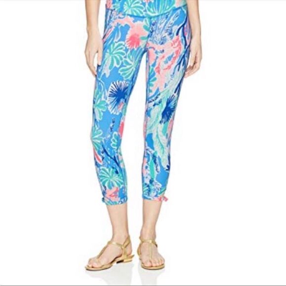 LILLY PULITZER | LUXLETIC Gemma Crop Leggings in Jet Stream Bow Strap Women’s XS - Picture 13 of 14